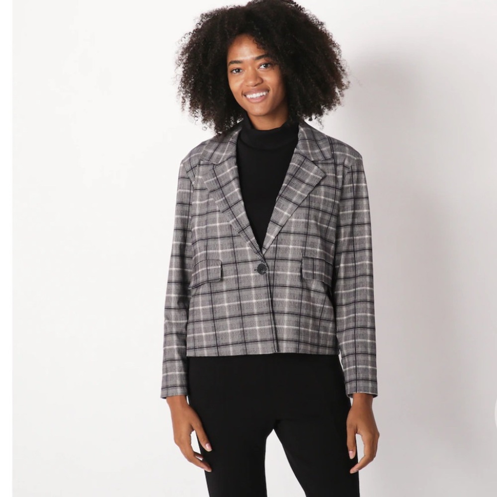 Wynne Layers  Women’s Plaid Print Flatterfit Jacket Size XL